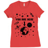 you are here outer space Ladies Fitted T-Shirt