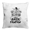 You Cant Scare Me I am Biker Pawpaw Throw Pillow