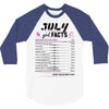 July Girl Facts Leo 3/4 Sleeve Shirt