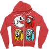 pac skull copy Zipper Hoodie