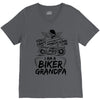 You Cant Scare Me I am Biker Grandpa V-Neck Tee