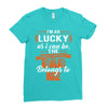 The world's greatest dad belongs to me Fathers Day Ladies Fitted T-Shirt