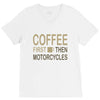 coffee then motorcycles V-Neck Tee
