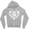 cat love paw Zipper Hoodie