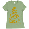 uomo dakar stampa oro moto deserto parigi africa sport Ladies Fitted T-Shirt