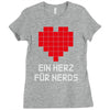 nerd shirt design  herz f&uuml;r nerds computer gaming fun big bang minecr Ladies Fitted T-Shirt