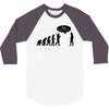 stop following me funny darwins evolution parody mens white t shirt 3/4 Sleeve Shirt