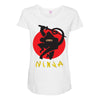 love ninja monkey banana Maternity Scoop Neck T-shirt