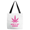 Support Breast Cancer Awareness With A Pink Cannabis Leaf Tote Bags
