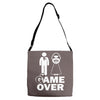game over Adjustable Strap Totes