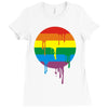 rainbow colored stripes dot running splashes Ladies Fitted T-Shirt