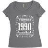 vintage made in 1990 perfectly aged a living legend Women's Triblend Scoop T-shirt
