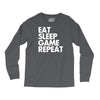 eat sleep game repeat Long Sleeve Shirts