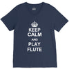 keep calm play flute V-Neck Tee