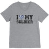 i love my soldier navy camouflage V-Neck Tee