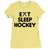 eat sleeo hockey Ladies Fitted T-Shirt