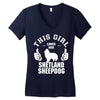This Girl Loves Shetland Sheepdog Women's V-Neck T-Shirt