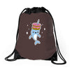 narwhal donuts cute unicorn sweet cool awesome Drawstring Bags