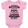 Super Cool Pops Of A Freaking Awesome Grandson Baby Onesie