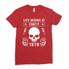 Life Begins at Forty 1978 the Birth of Legends Ladies Fitted T-Shirt