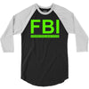 mens fbi print casual slim 3/4 Sleeve Shirt
