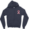 breast cancer ribbon survivor pocket Zipper Hoodie