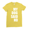 my dog said no! Ladies Fitted T-Shirt