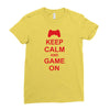 keep calm and game on Ladies Fitted T-Shirt