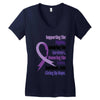 supporting the fighter, admiring the survivors, honoring the taken Women's V-Neck T-Shirt