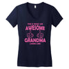 Awesome Grandma Looks Like Women's V-Neck T-Shirt