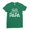 Only the Best Dads get Promoted to Papa Ladies Fitted T-Shirt