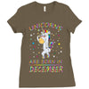 Unicorns are born in December Ladies Fitted T-Shirt