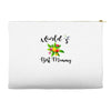 world's best mommy with flowers Accessory Pouches
