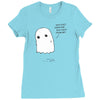 sad ghost Ladies Fitted T-Shirt