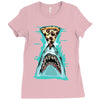 pizza shark graphic Ladies Fitted T-Shirt