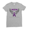 my hero is now my angel pancreatic cancer awareness Ladies Fitted T-Shirt