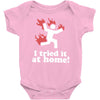 i tried it at home! funny Baby Onesie