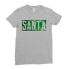 santa green glitter Ladies Fitted T-Shirt