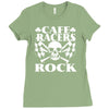 biker t shirt cafe racers ton up boys rockers greasers rock Ladies Fitted T-Shirt