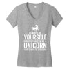 always be a unicorn Women's V-Neck T-Shirt