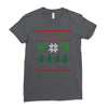 ugly dinosaur christmas Ladies Fitted T-Shirt