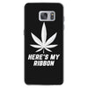 Support Lung Cancer Awareness With A White Cannabis Leaf Samsung Galaxy S7