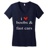 boobs &amp; fast cars Women's V-Neck T-Shirt