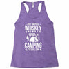 whiskey and camping! Racerback Tank