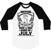 Never Underestimate Dog Rescuer Who Was Born July 3/4 Sleeve Shirt