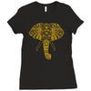 tribal print elephant geometric gold animals cool Ladies Fitted T-Shirt