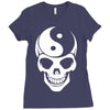yin yang skull Ladies Fitted T-Shirt