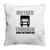 mother trucker doing the school run Throw Pillow