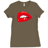 lips red kiss passion girl Ladies Fitted T-Shirt