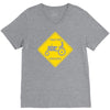 tractor crossing farmer's road warning sign V-Neck Tee